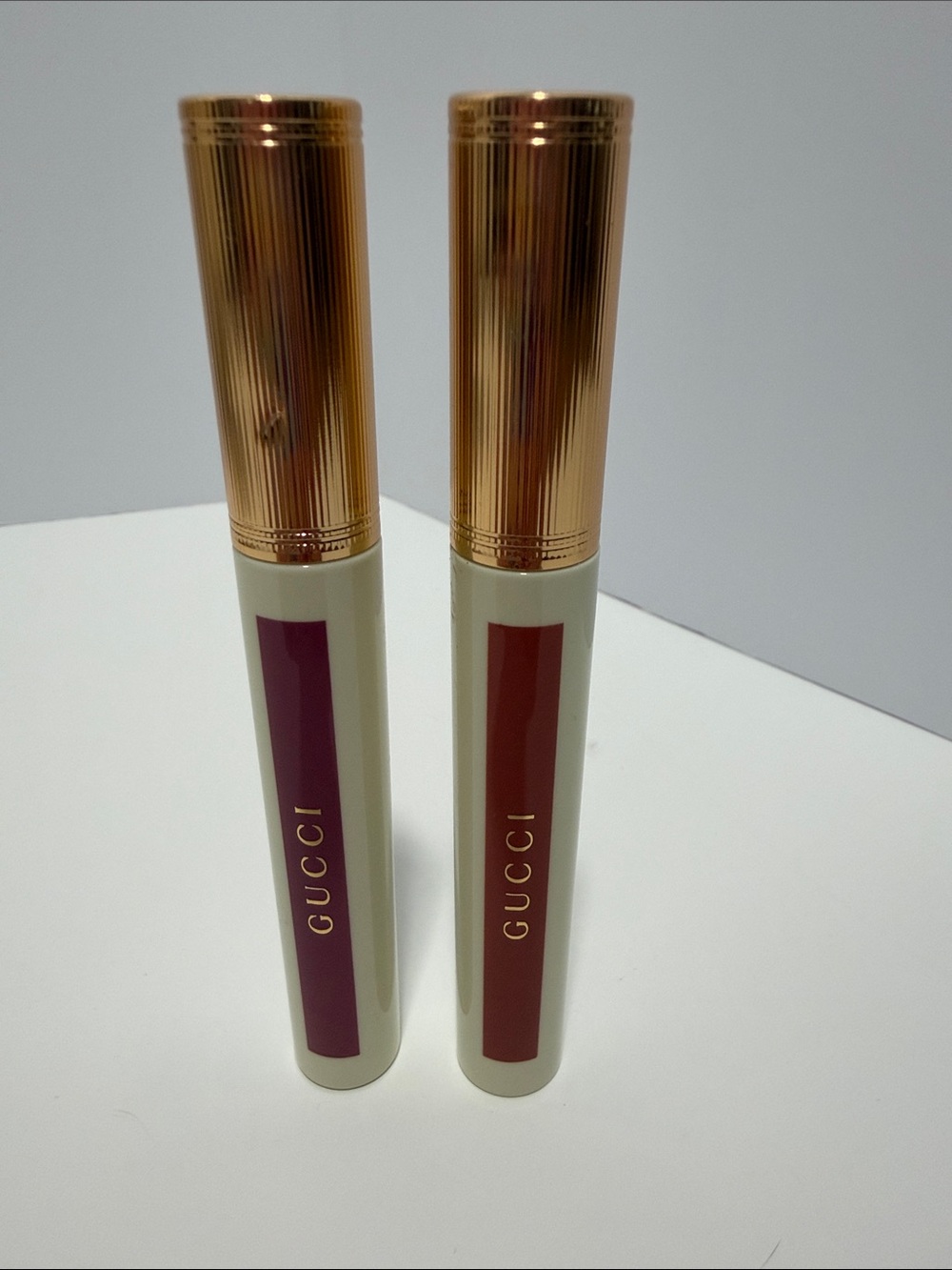 2 Gucci Liquid Lip Colors in Plum & Brick 217 & 225